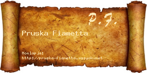 Pruska Fiametta névjegykártya